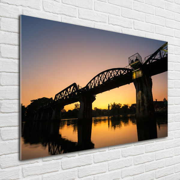 Cuadro de cristal templado moderno horizontal Puente en Tailandia