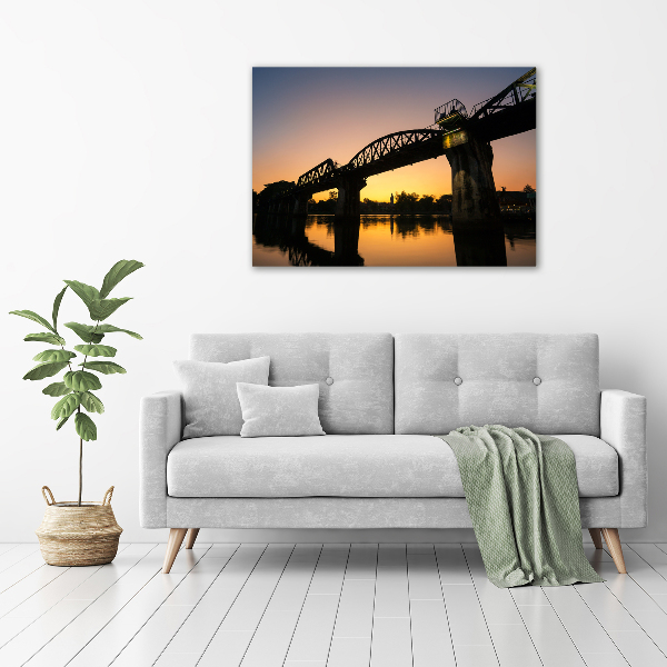Cuadro de cristal templado moderno horizontal Puente en Tailandia