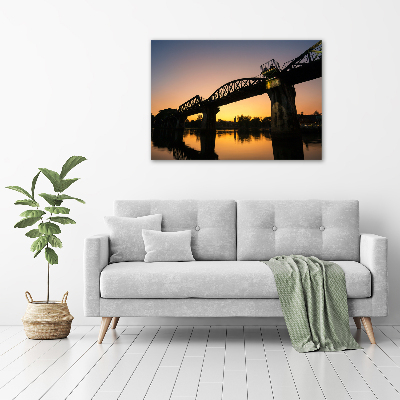 Cuadro de cristal templado moderno horizontal Puente en Tailandia