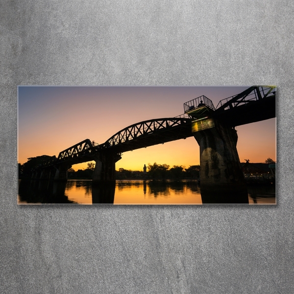 Cuadro de cristal templado moderno horizontal Puente en Tailandia
