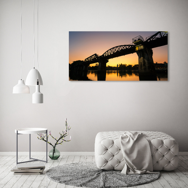 Cuadro de cristal templado moderno horizontal Puente en Tailandia