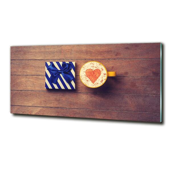 Impresión en cristal con acabado brillante horizontal Café y un regalo