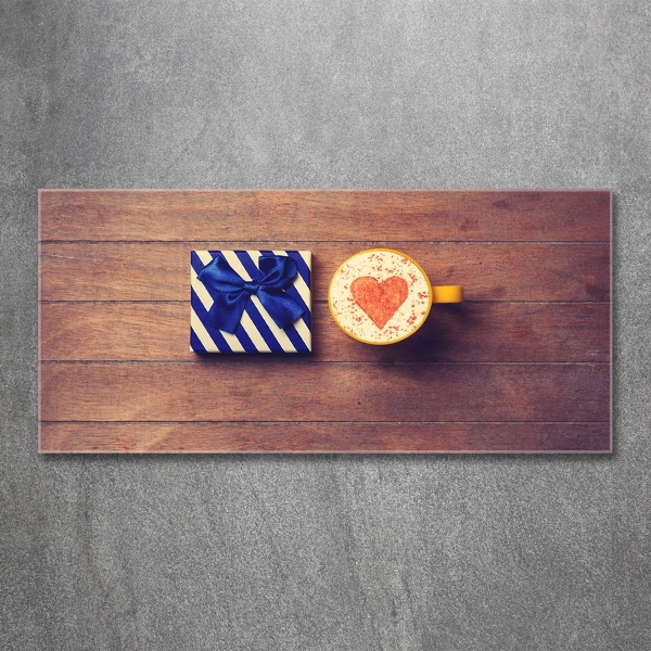 Impresión en cristal con acabado brillante horizontal Café y un regalo