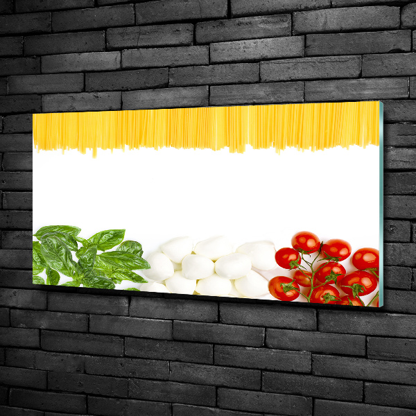 Cuadro decorativo de vidrio para salón horizontal bandera italiana