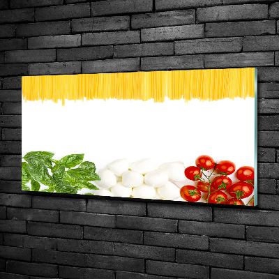 Cuadro decorativo de vidrio para salón horizontal bandera italiana