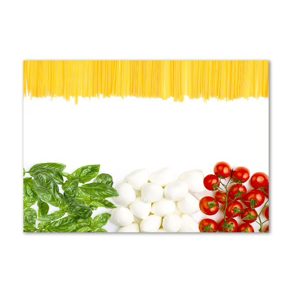 Cuadro decorativo de vidrio para salón horizontal bandera italiana