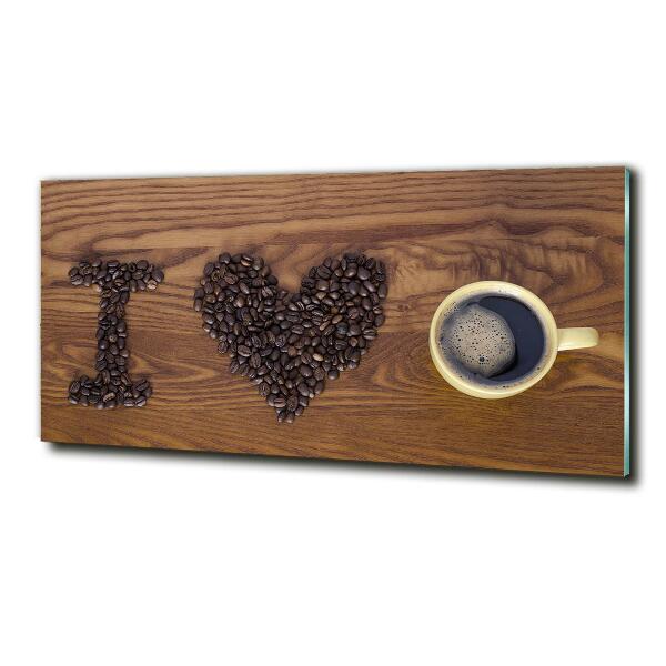 Foto en cristal de alta calidad con impresión uv horizontal Me encanta el café