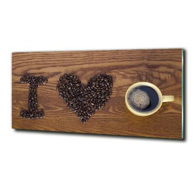 Foto en cristal de alta calidad con impresión uv horizontal Me encanta el café