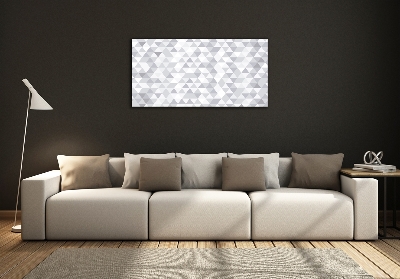 Cuadro de cristal templado moderno horizontal Triángulos grises