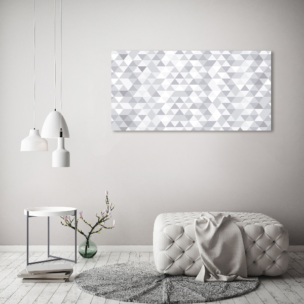 Cuadro de cristal templado moderno horizontal Triángulos grises