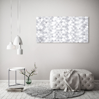 Cuadro de cristal templado moderno horizontal Triángulos grises