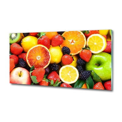 Foto en cristal de alta calidad con impresión uv horizontal Frutas coloridas