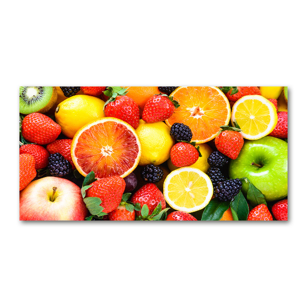 Foto en cristal de alta calidad con impresión uv horizontal Frutas coloridas