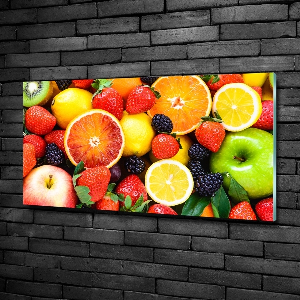 Foto en cristal de alta calidad con impresión uv horizontal Frutas coloridas