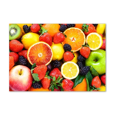 Foto en cristal de alta calidad con impresión uv horizontal Frutas coloridas