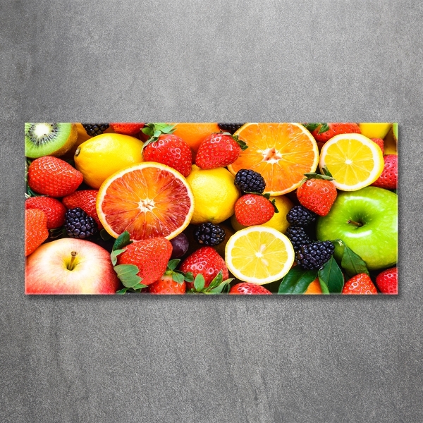 Foto en cristal de alta calidad con impresión uv horizontal Frutas coloridas