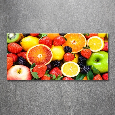 Foto en cristal de alta calidad con impresión uv horizontal Frutas coloridas