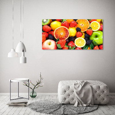 Foto en cristal de alta calidad con impresión uv horizontal Frutas coloridas