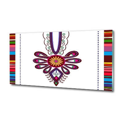 Cuadro decorativo de vidrio para salón horizontal Patrón popular polaco