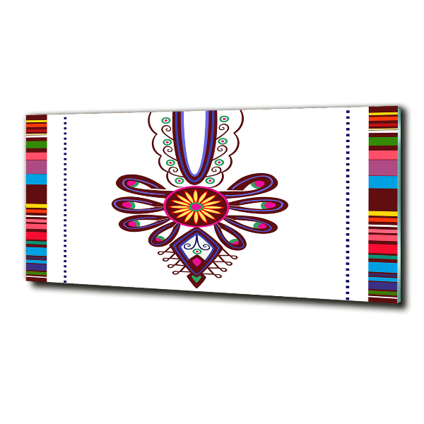Cuadro decorativo de vidrio para salón horizontal Patrón popular polaco