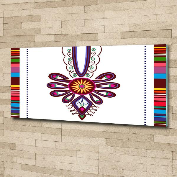 Cuadro decorativo de vidrio para salón horizontal Patrón popular polaco