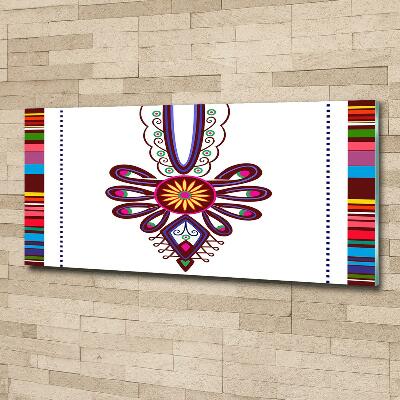 Cuadro decorativo de vidrio para salón horizontal Patrón popular polaco