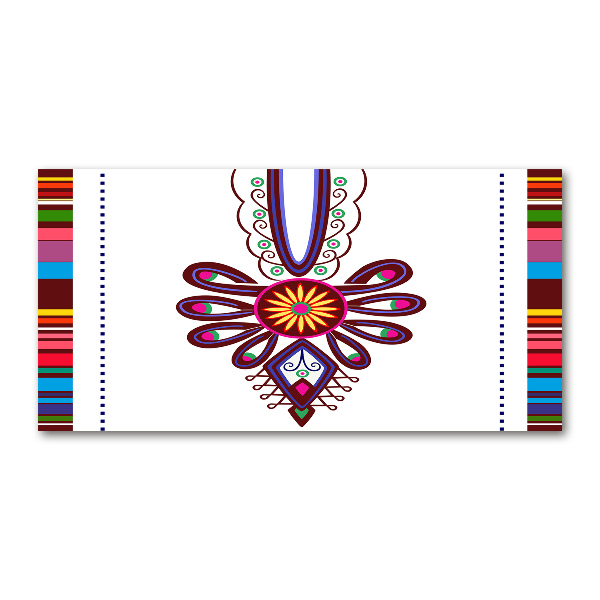 Cuadro decorativo de vidrio para salón horizontal Patrón popular polaco