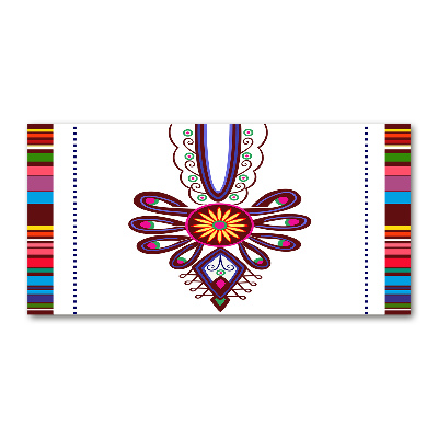 Cuadro decorativo de vidrio para salón horizontal Patrón popular polaco