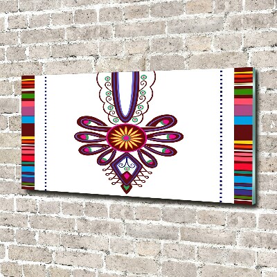 Cuadro decorativo de vidrio para salón horizontal Patrón popular polaco