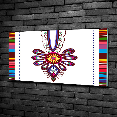 Cuadro decorativo de vidrio para salón horizontal Patrón popular polaco
