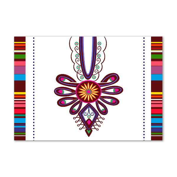 Cuadro decorativo de vidrio para salón horizontal Patrón popular polaco