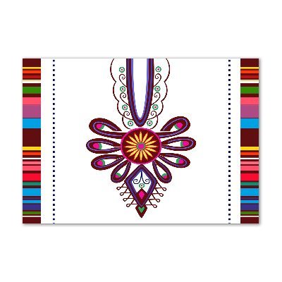 Cuadro decorativo de vidrio para salón horizontal Patrón popular polaco