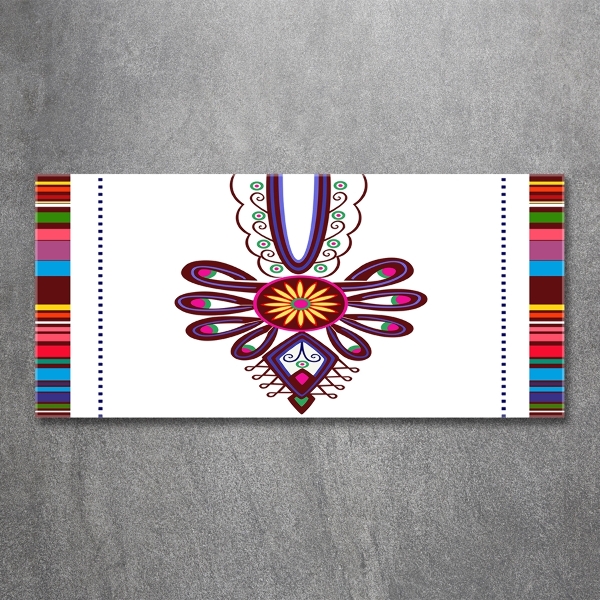 Cuadro decorativo de vidrio para salón horizontal Patrón popular polaco