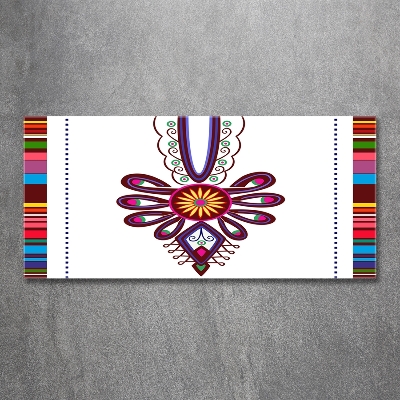 Cuadro decorativo de vidrio para salón horizontal Patrón popular polaco