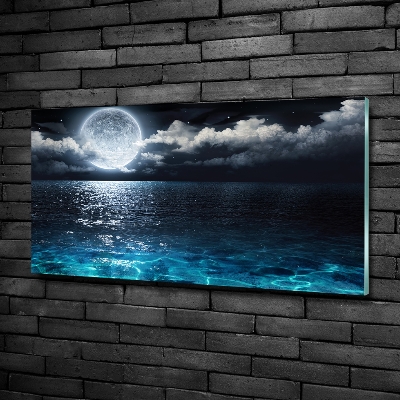 Cuadro de cristal templado moderno horizontal Luna llena