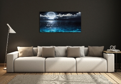 Cuadro de cristal templado moderno horizontal Luna llena