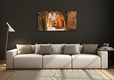 Cuadro de cristal templado moderno horizontal Una calle con encanto