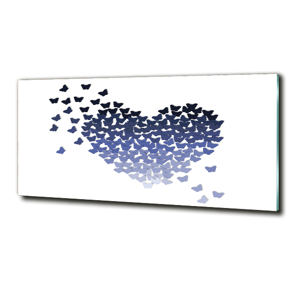 Foto en cristal de alta calidad con impresión uv horizontal Corazón de mariposas