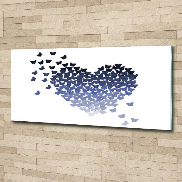 Foto en cristal de alta calidad con impresión uv horizontal Corazón de mariposas