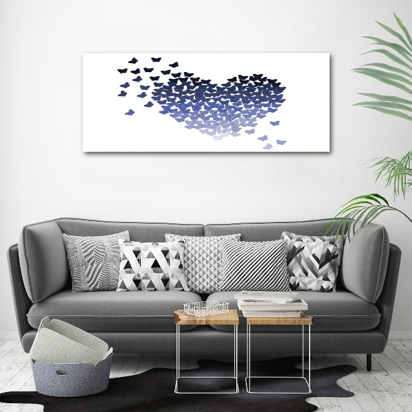 Foto en cristal de alta calidad con impresión uv horizontal Corazón de mariposas