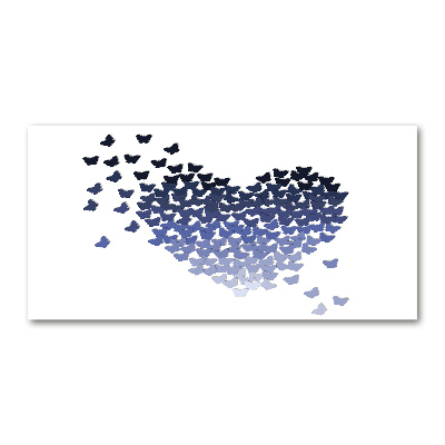 Foto en cristal de alta calidad con impresión uv horizontal Corazón de mariposas