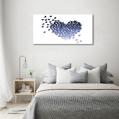 Foto en cristal de alta calidad con impresión uv horizontal Corazón de mariposas