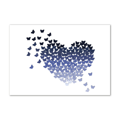 Foto en cristal de alta calidad con impresión uv horizontal Corazón de mariposas