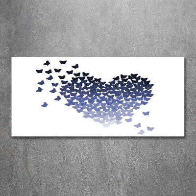 Foto en cristal de alta calidad con impresión uv horizontal Corazón de mariposas