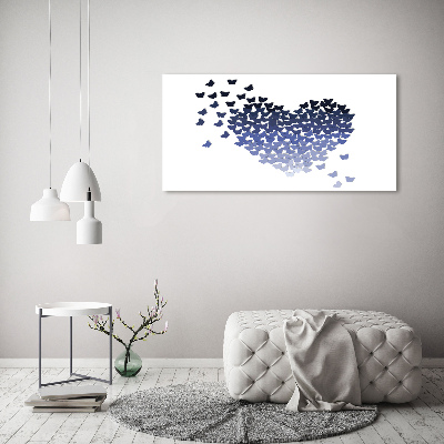 Foto en cristal de alta calidad con impresión uv horizontal Corazón de mariposas