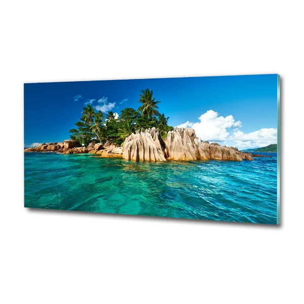 Foto en cristal de alta calidad con impresión uv horizontal Isla tropical