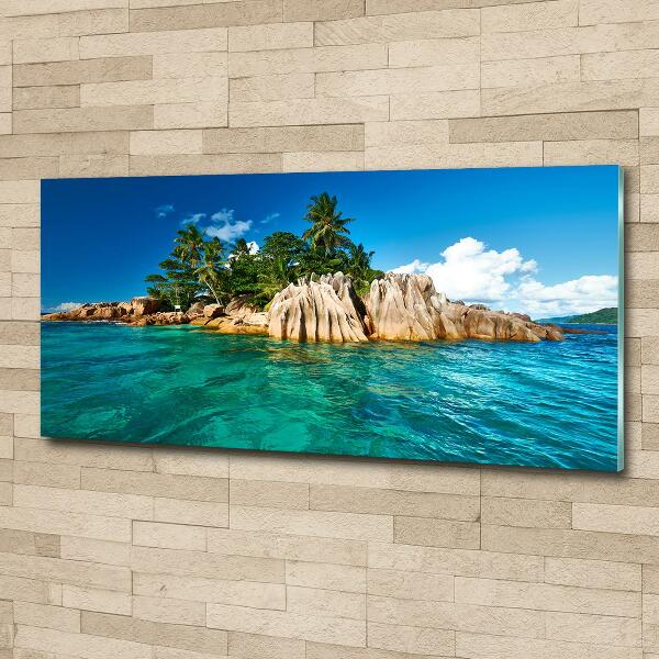 Foto en cristal de alta calidad con impresión uv horizontal Isla tropical