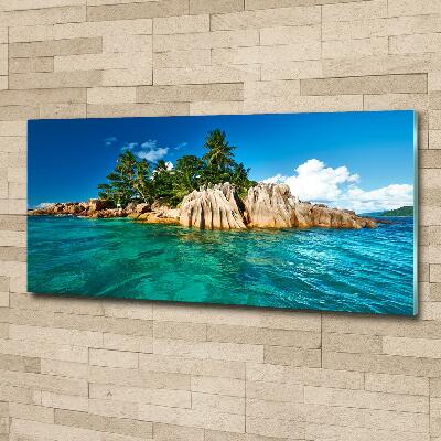 Foto en cristal de alta calidad con impresión uv horizontal Isla tropical