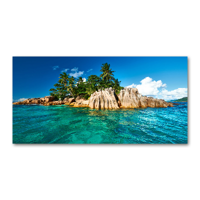 Foto en cristal de alta calidad con impresión uv horizontal Isla tropical