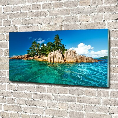 Foto en cristal de alta calidad con impresión uv horizontal Isla tropical